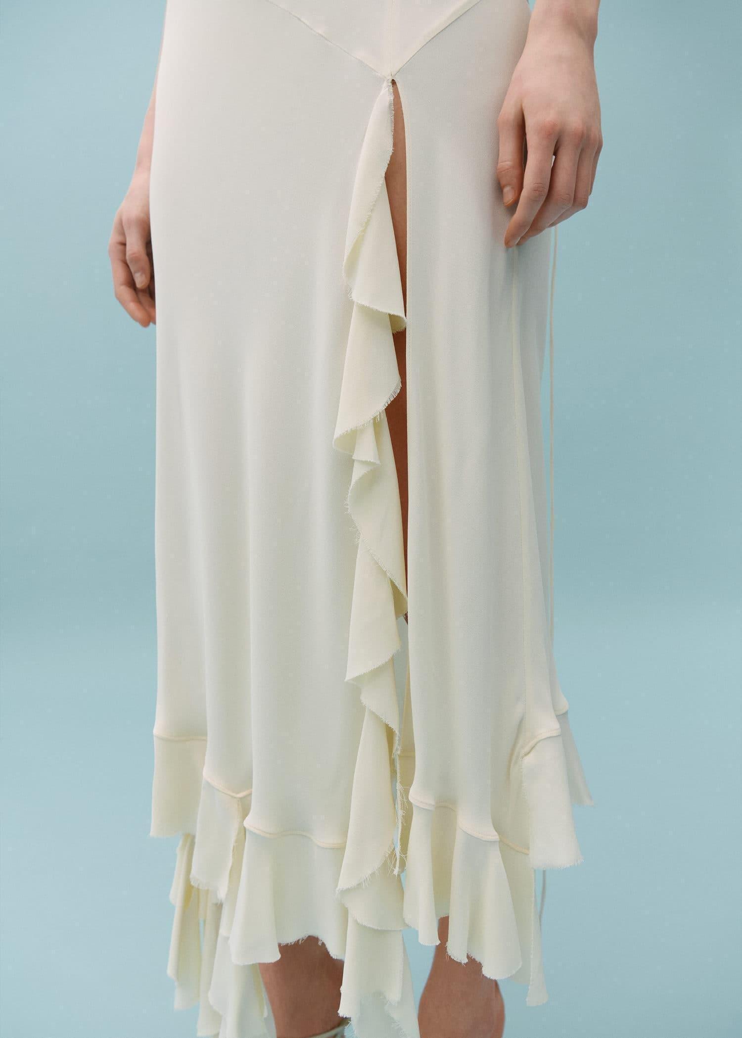 Grey Asymmetric Ruffled Dress, , large image number 2