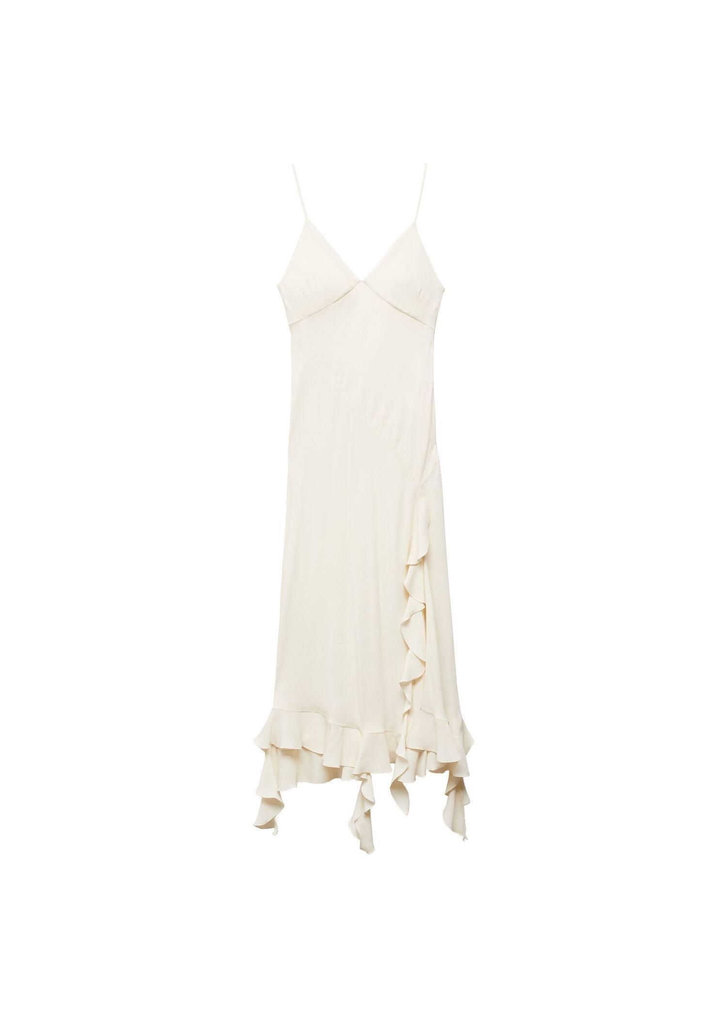 Grey Asymmetric Ruffled Dress, , large image number 3