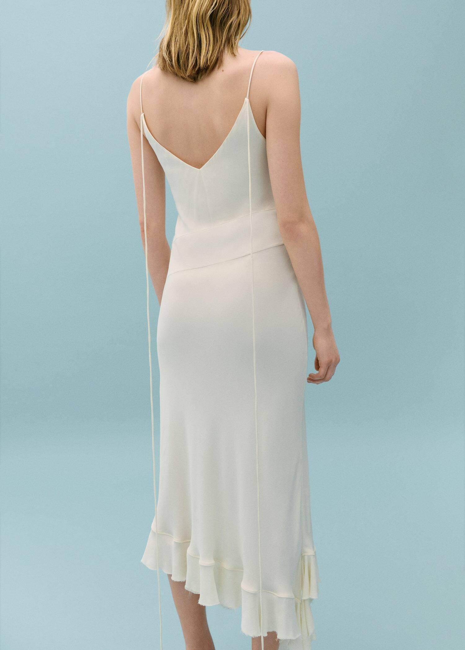 Grey Asymmetric Ruffled Dress, , large image number 6