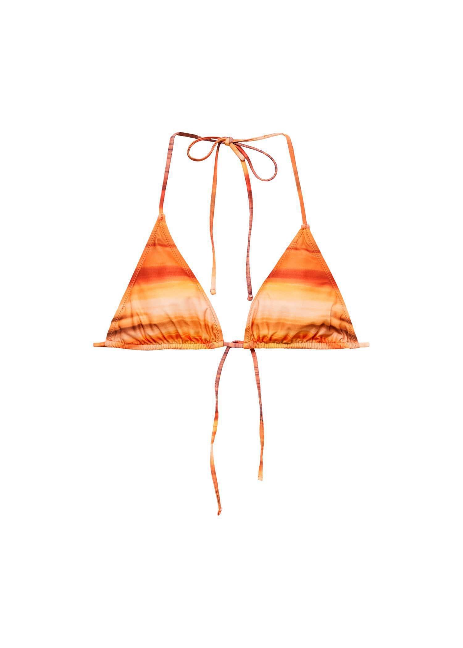Mango - Orange Printed Bikini Top