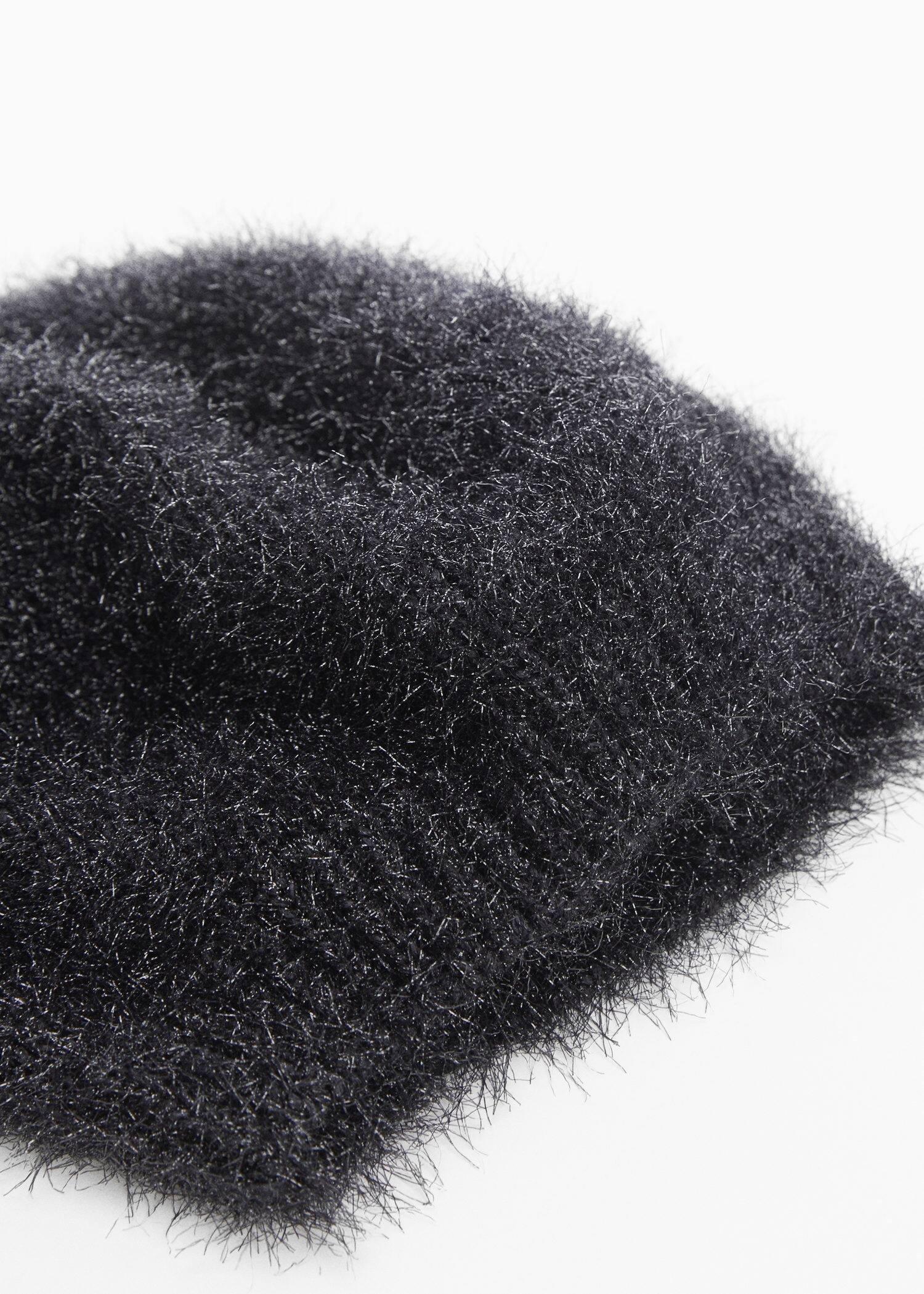Black Fur-Effect Beret, , large image number 0