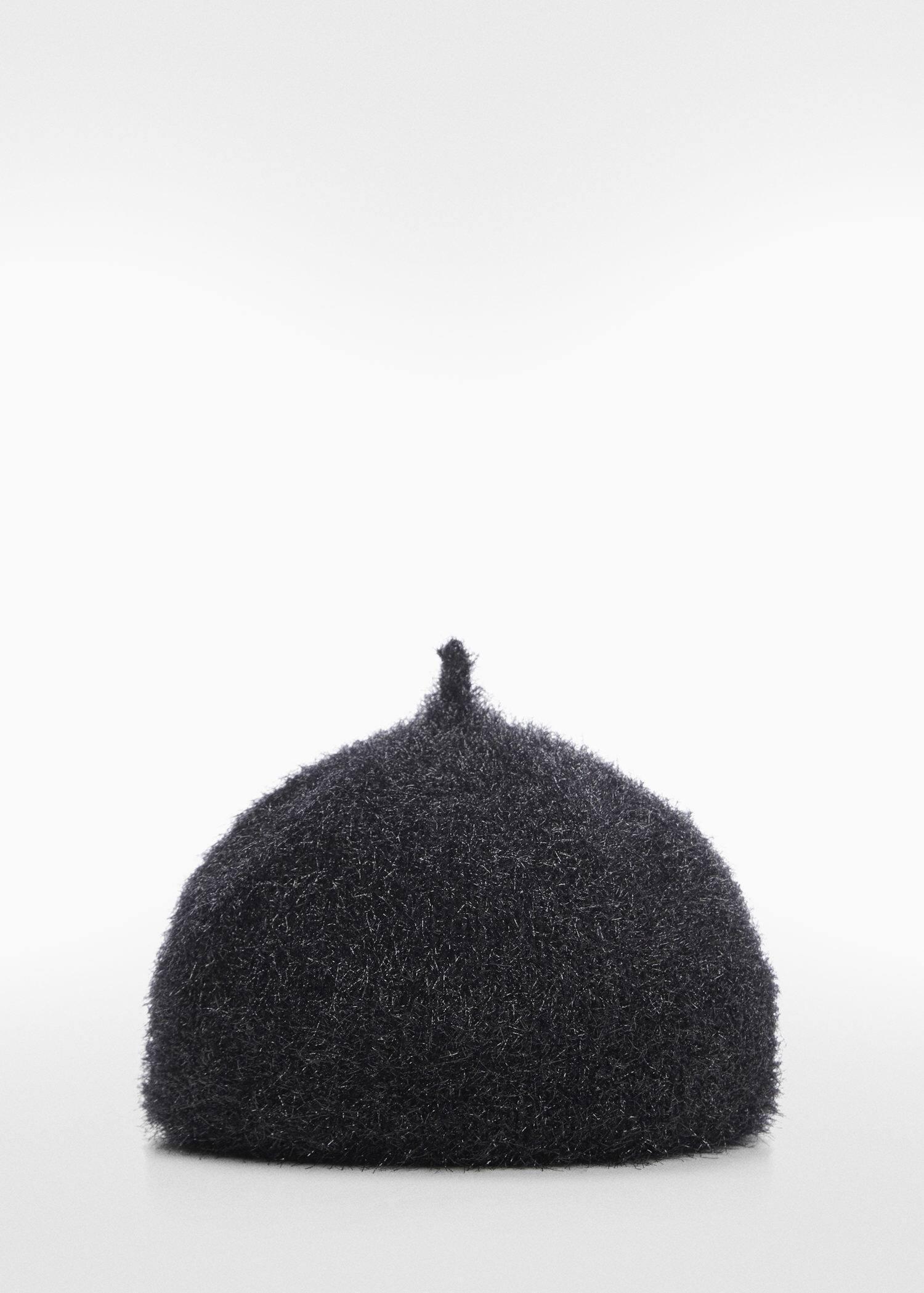 Black Fur-Effect Beret, , large image number 2