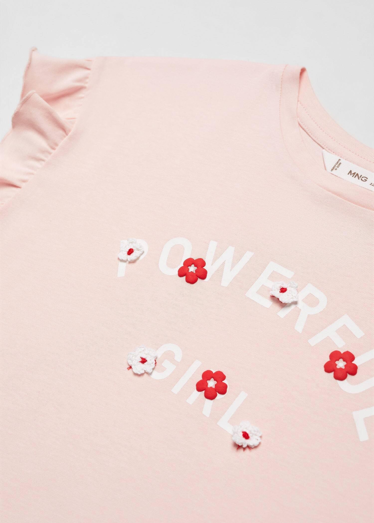 Mango - Pink Printed Message T-Shirt, Kids Girls