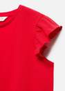 Mango - Red Short-Sleeved Ruffle T-Shirt, Kids Girls