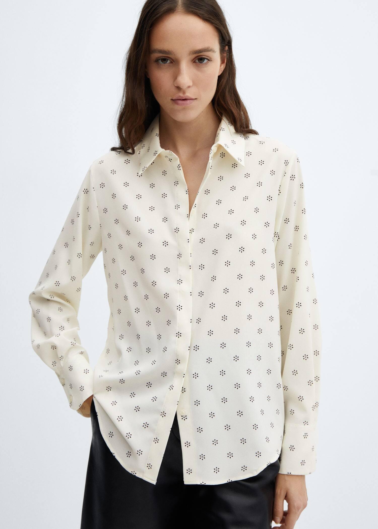 Mango - Cream Regular Flowy Shirt