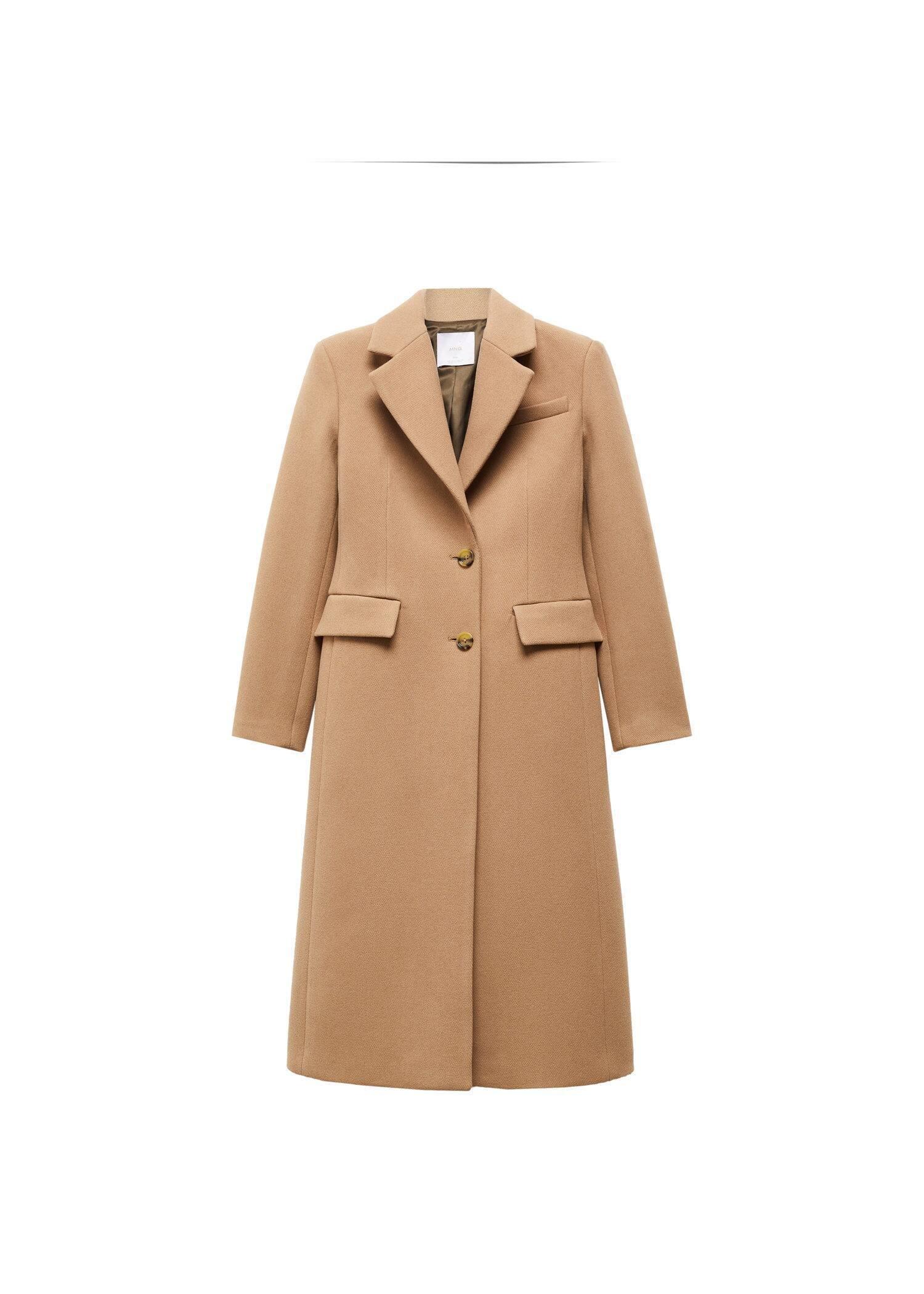 Mango - Brown Wool Overcoat