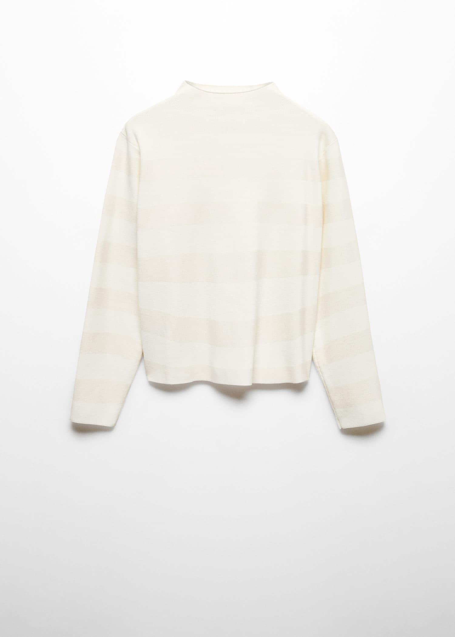 Mango - Beige High Collar Sweater