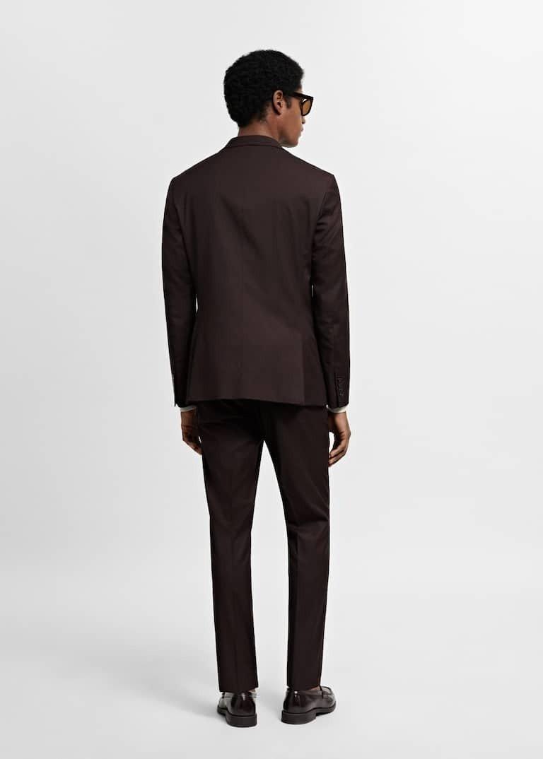 Mango - Burgundy Super Slim-Fit Suit Jacket