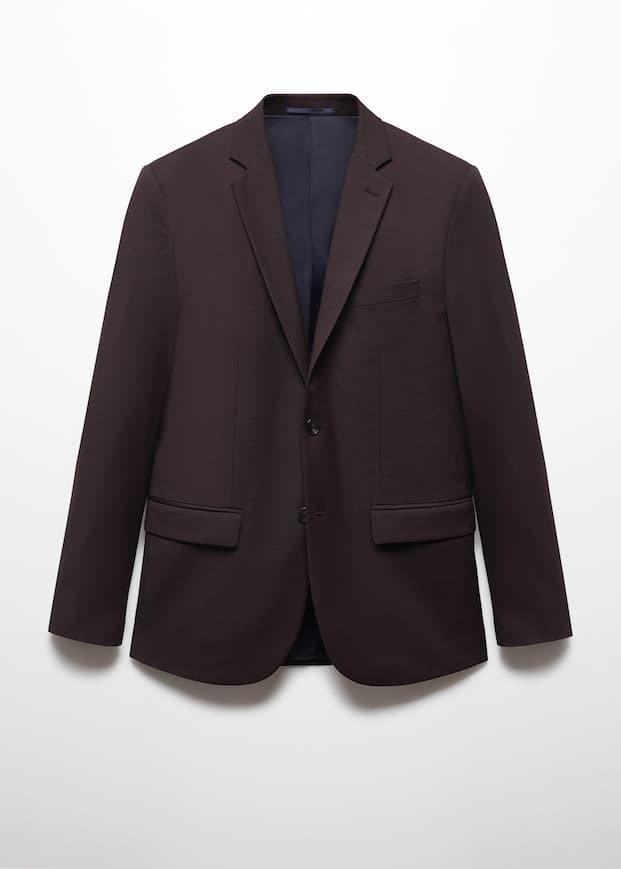 Mango - Burgundy Super Slim-Fit Suit Jacket