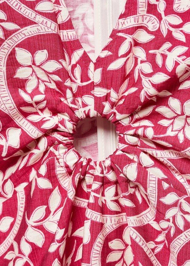 Mango - Pink Floral Dress Hoop Detail