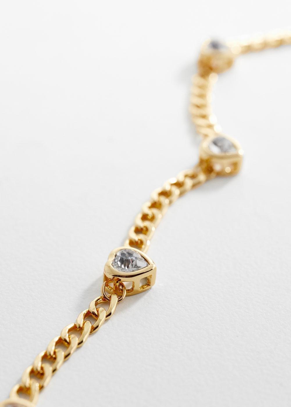 Gold Crystal Chain Necklace, , large image number 0