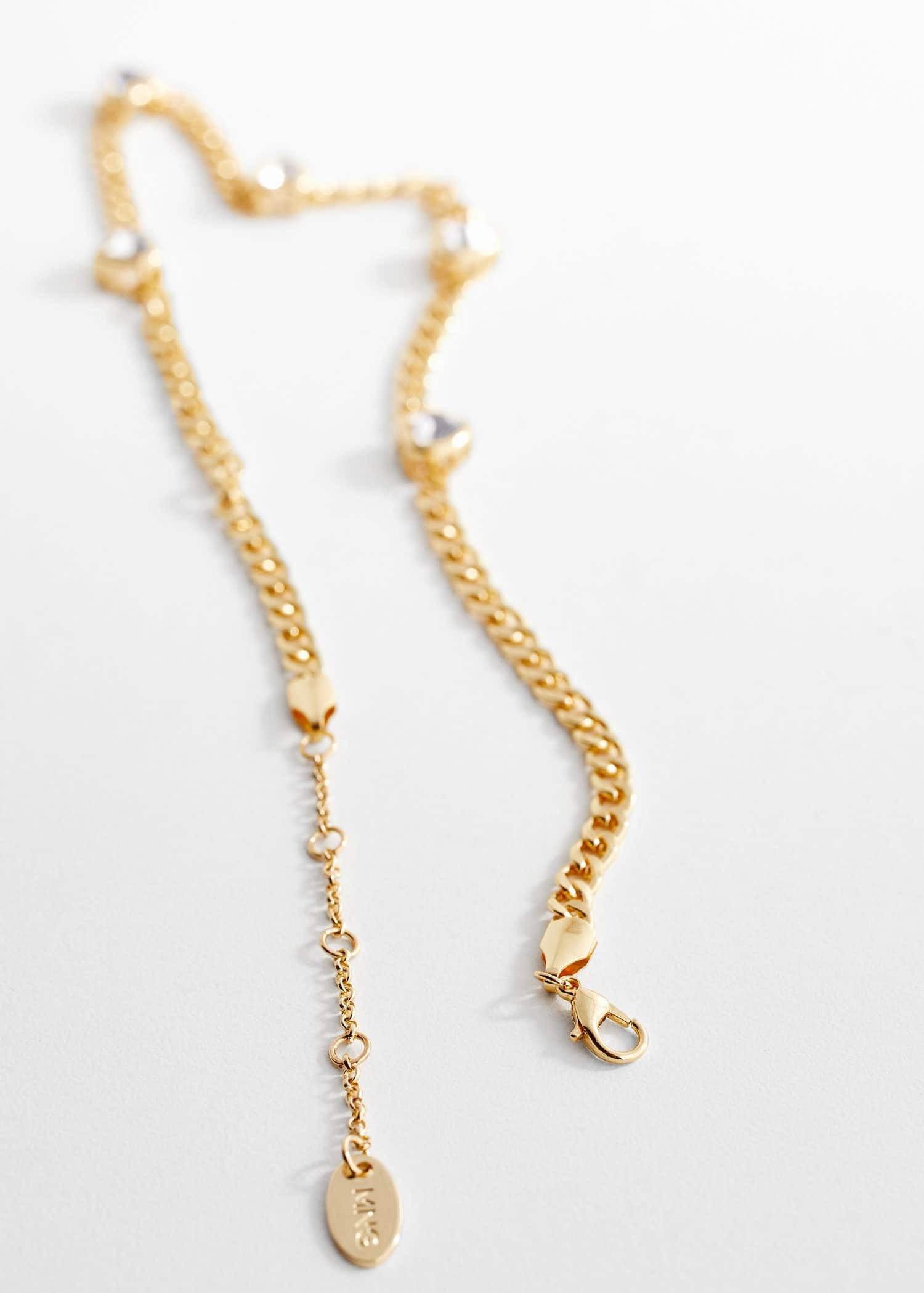 Mango - Gold Crystal Chain Necklace