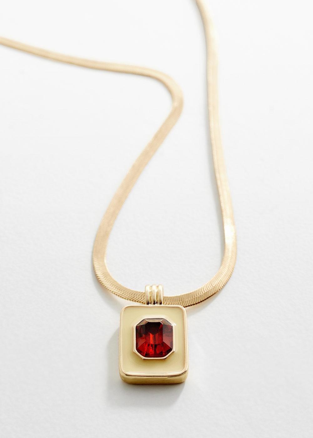 Gold Faceted Crystal Necklace, , large image number 0