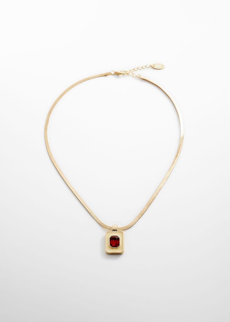 Gold Faceted Crystal Necklace, , large image number 1