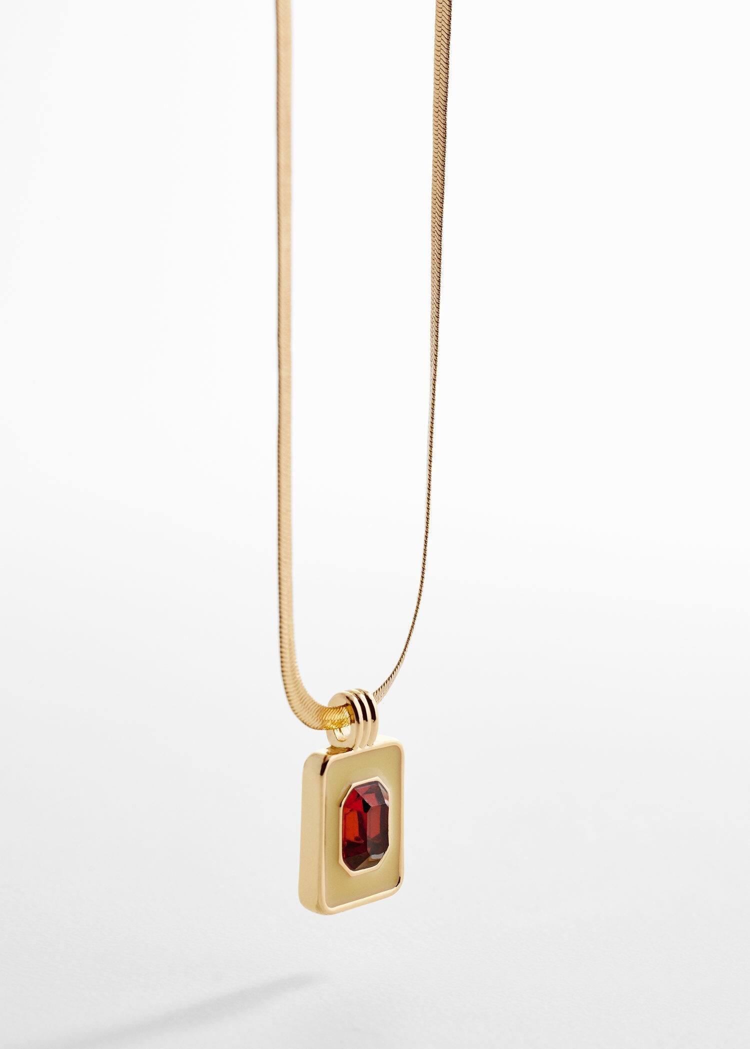 Gold Faceted Crystal Necklace, , large image number 5