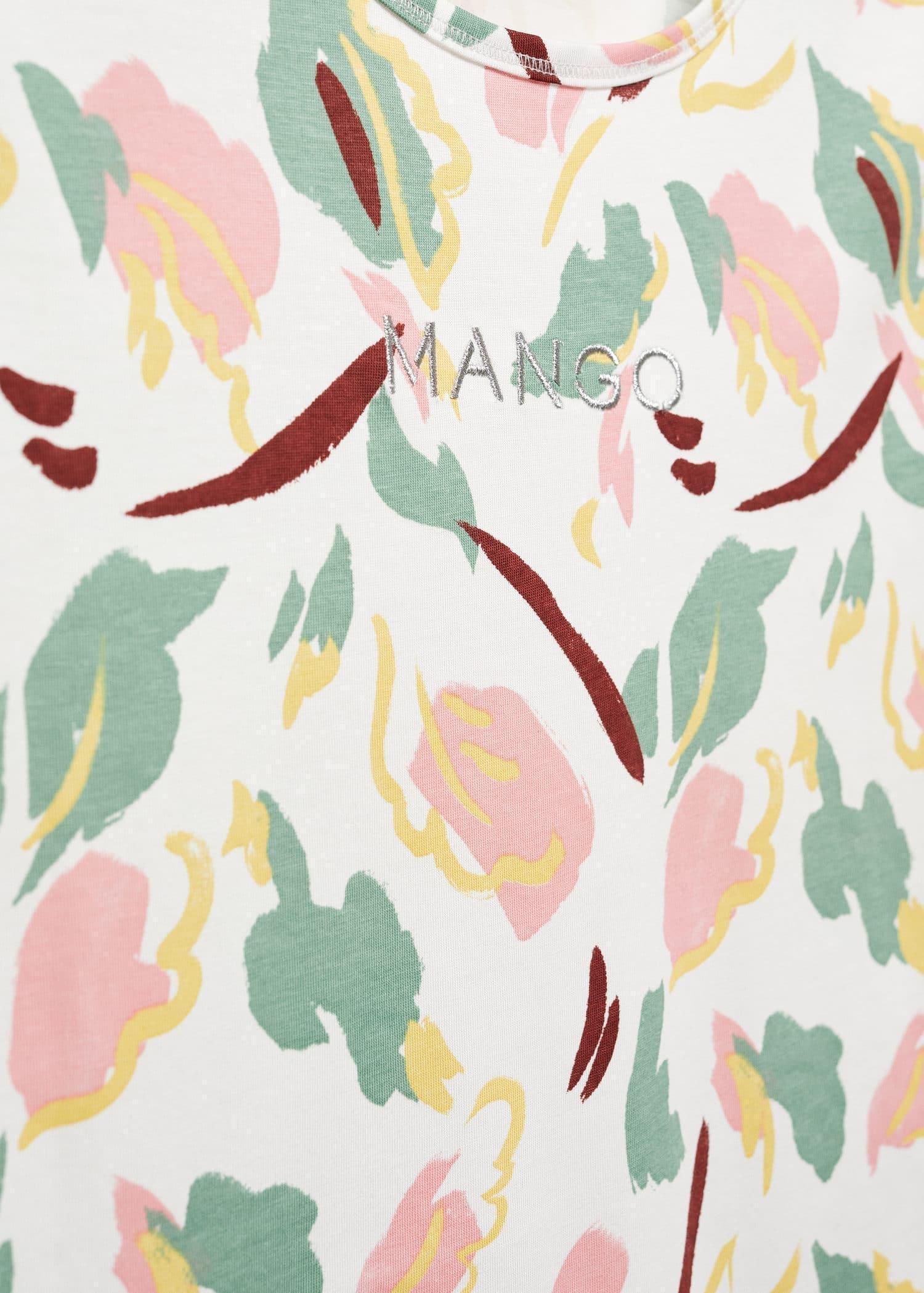 Mango - Multicolour Embroidered Logo Print T-Shirt