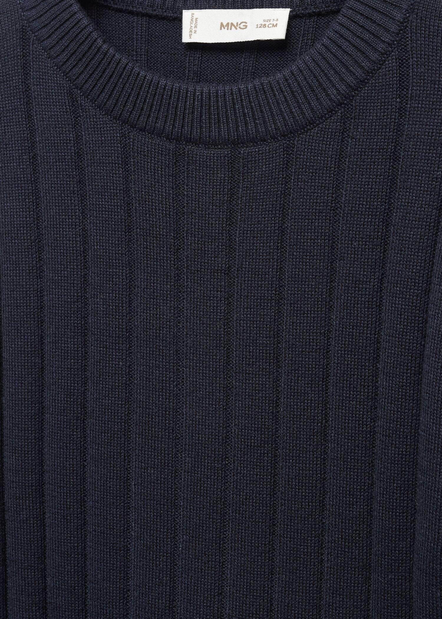 Mango - Navy Striped Knit Sweater, Kids Girls