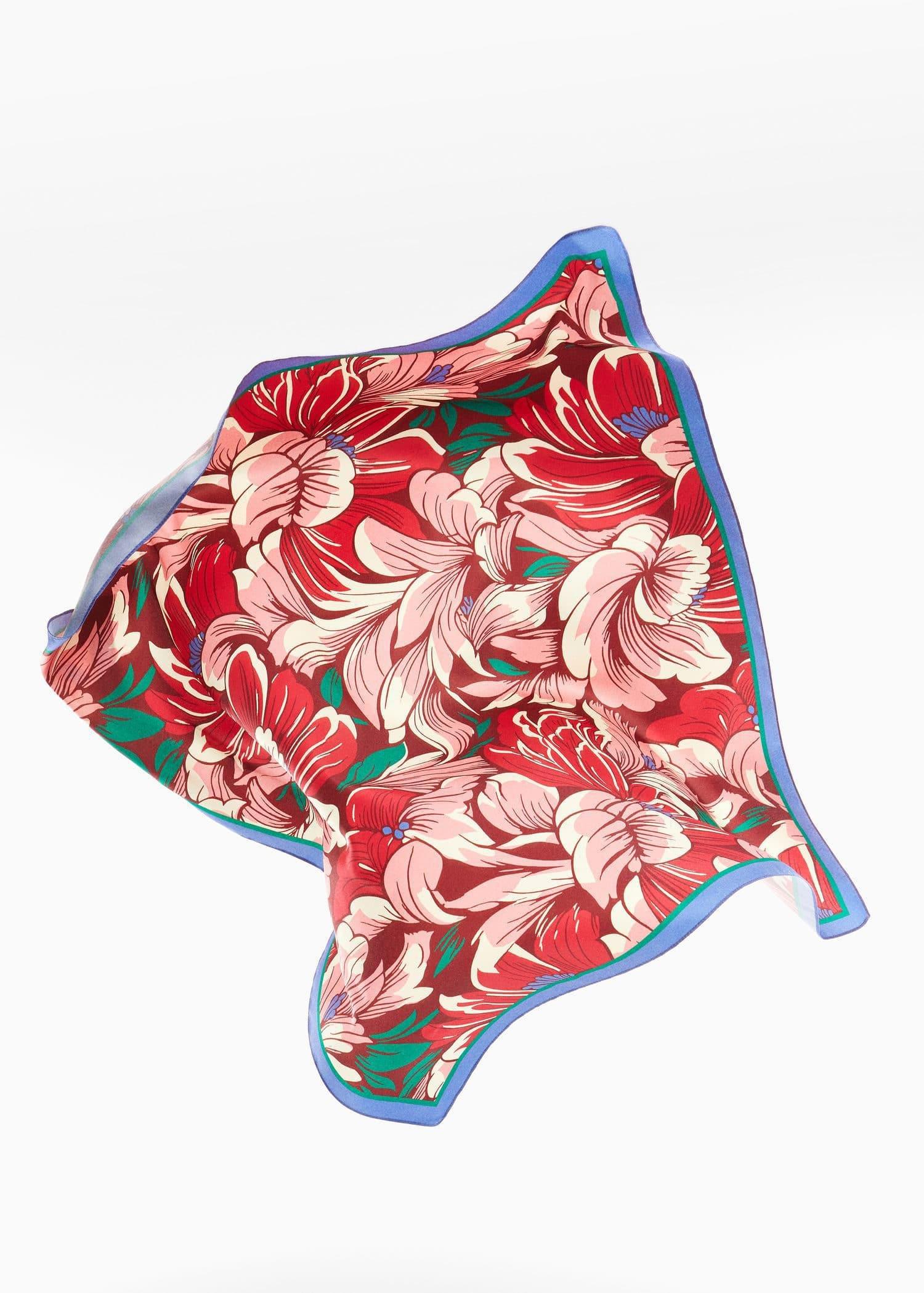 Red Floral Printed Scarf, , large image number 2
