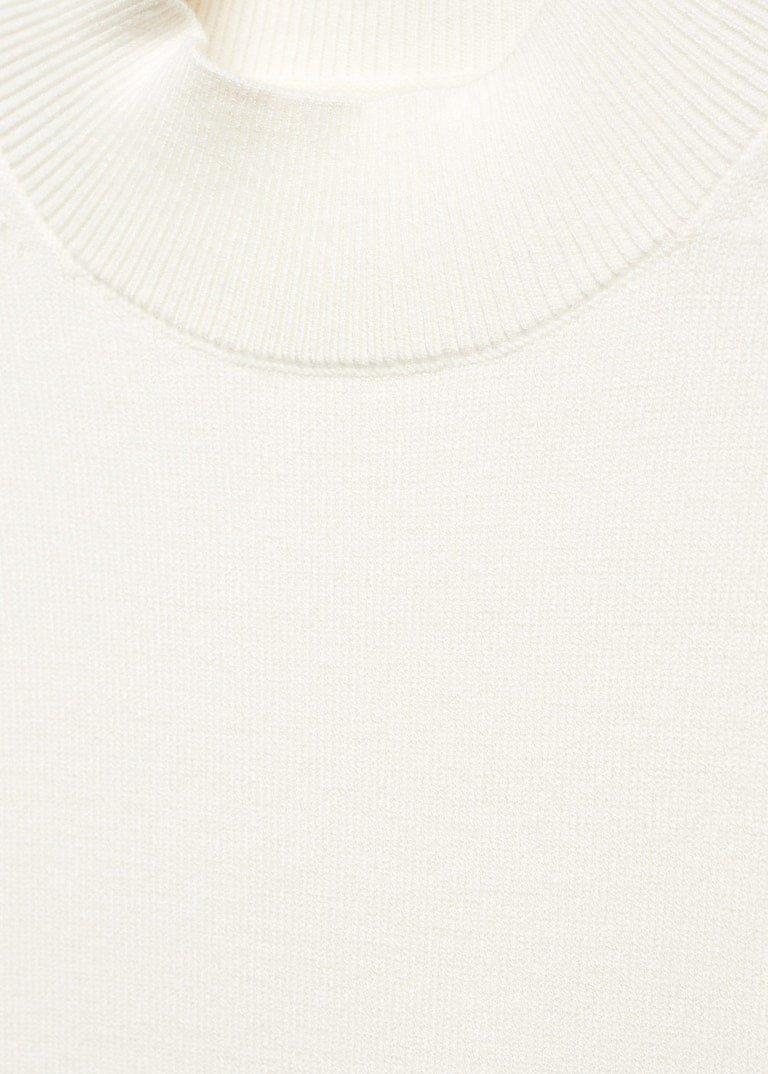 Mango - White Perkins Neck Knitted Sweater
