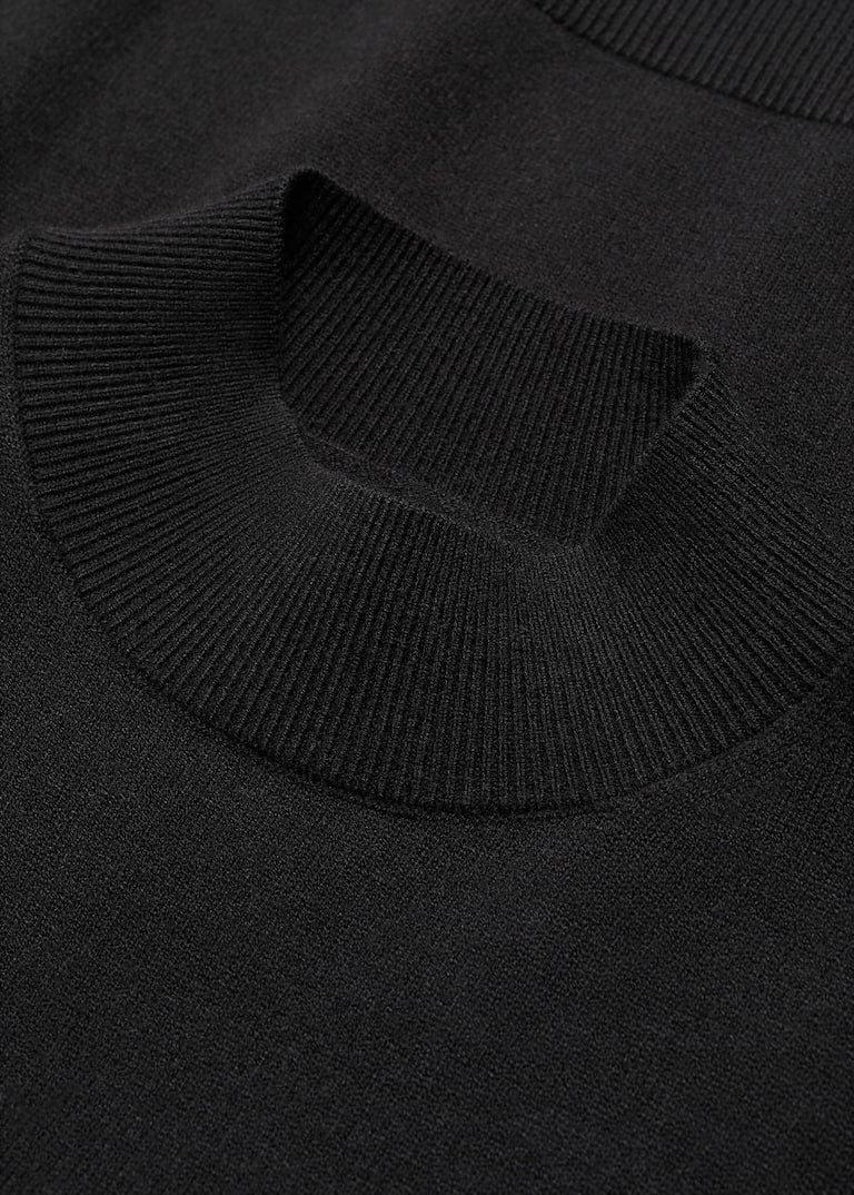 Mango - Black Perkins Neck Knitted Sweater