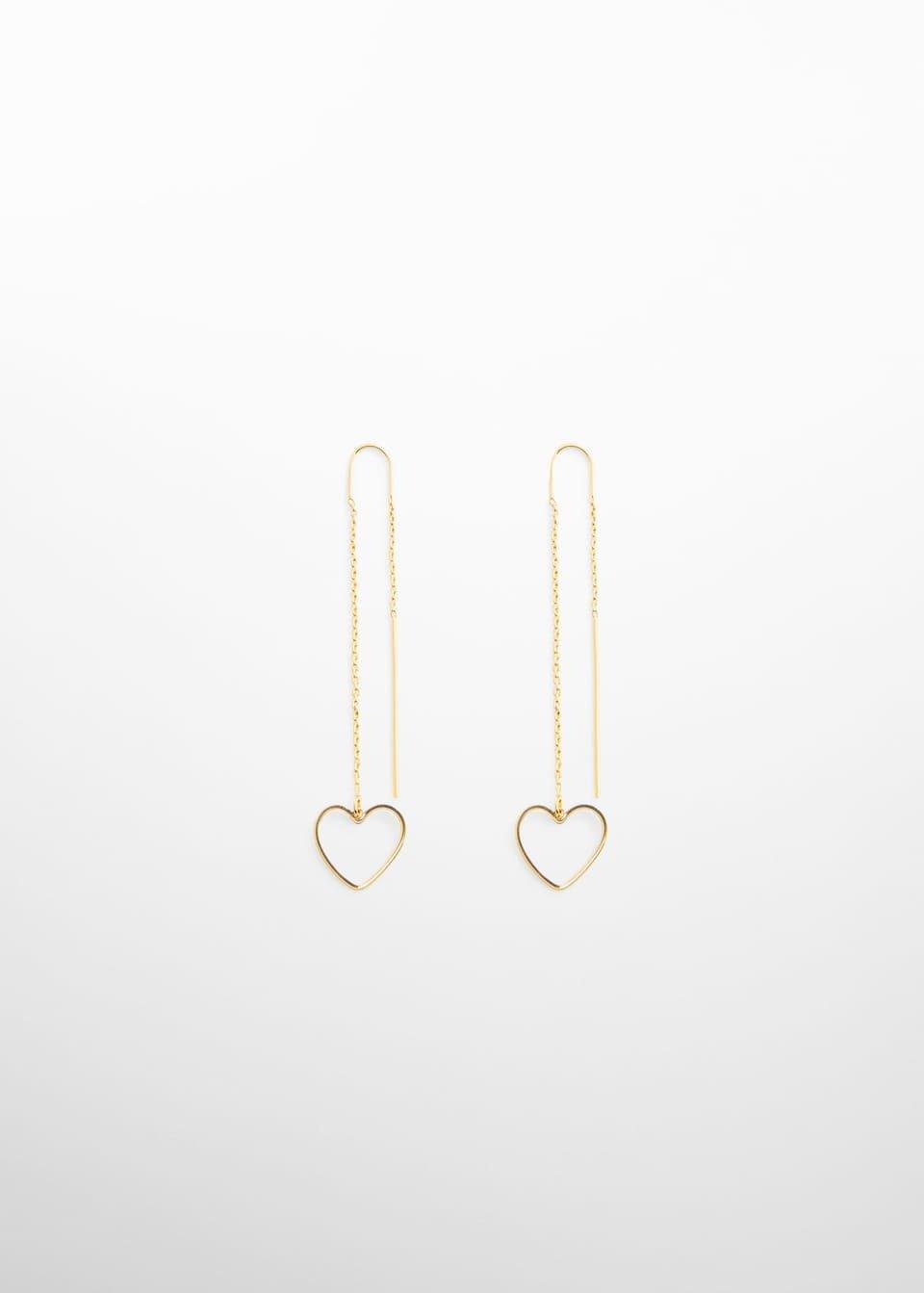 Mango - Gold Heart Thread Earrings
