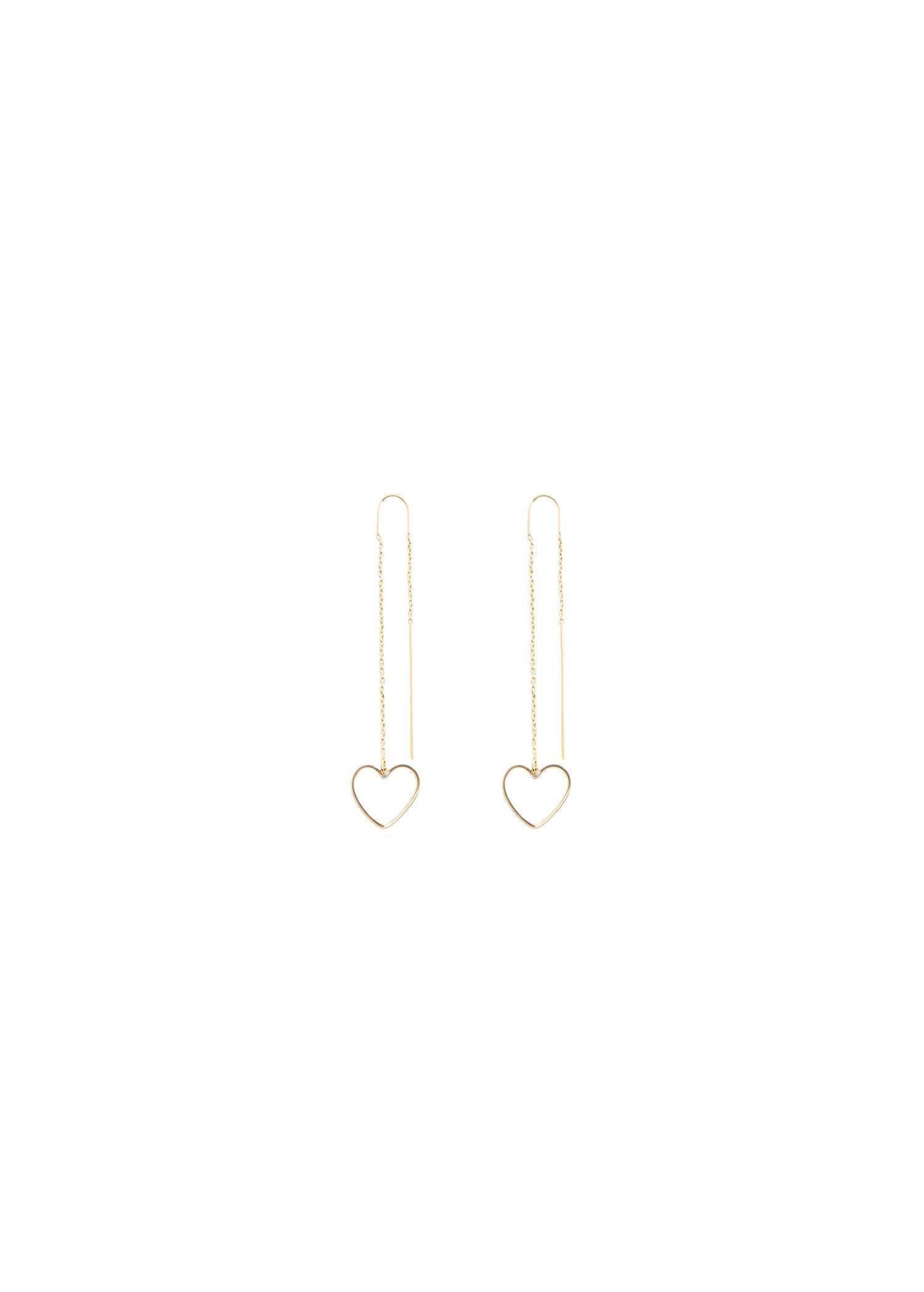 Mango - Gold Heart Thread Earrings