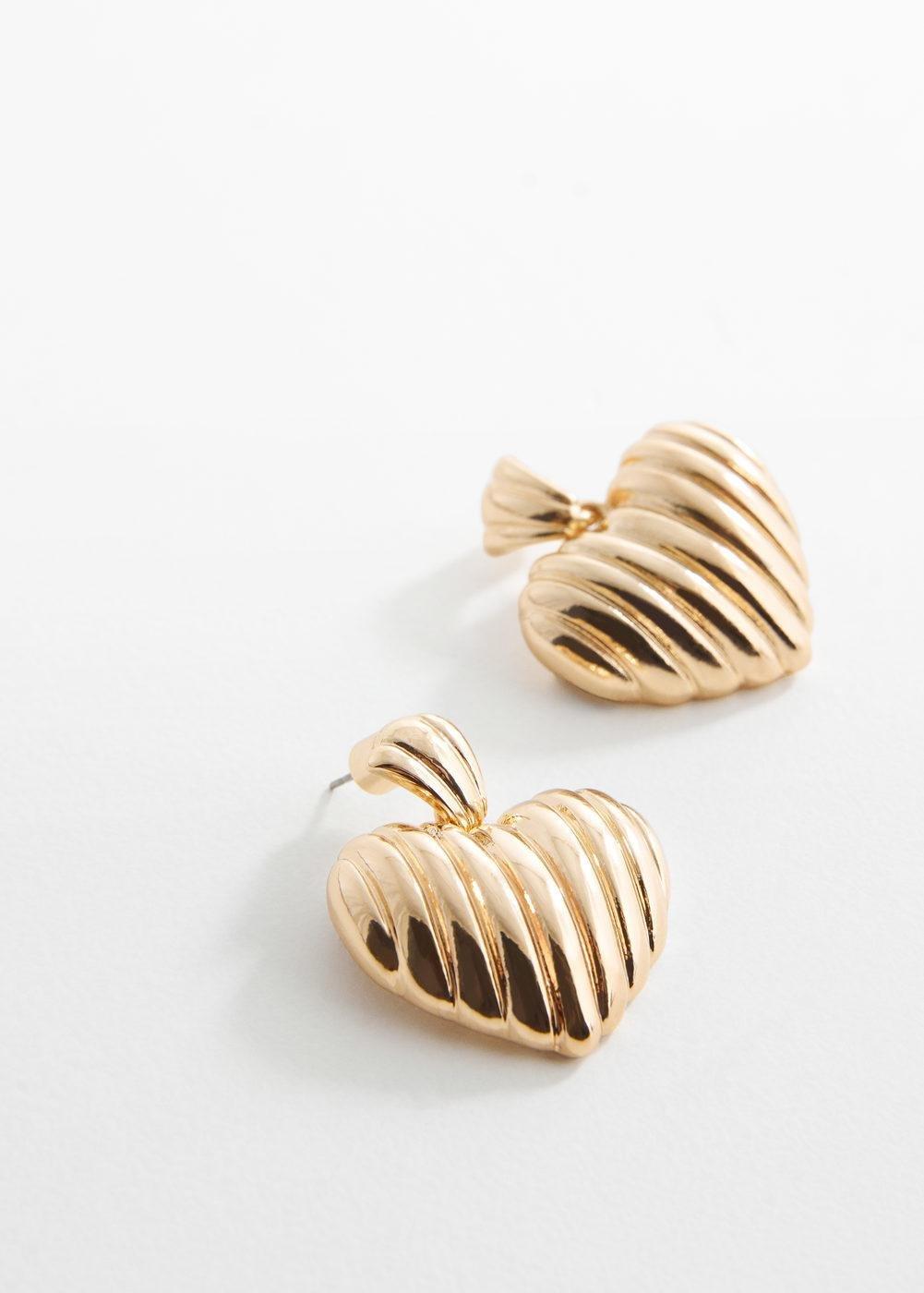 Mango - Gold Heart-Shape Earrings