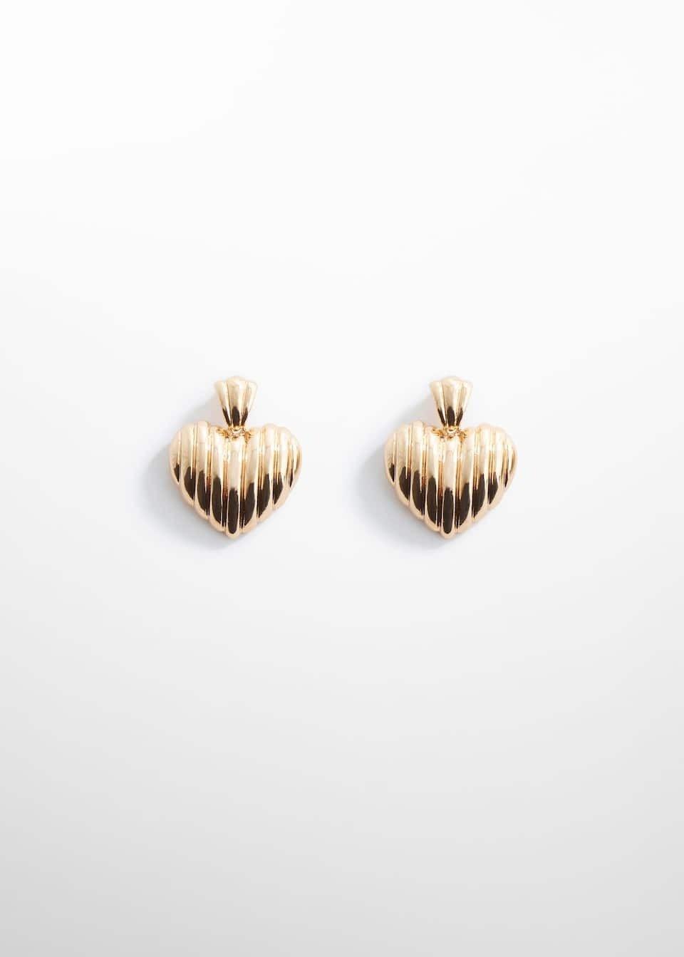 Mango - Gold Heart-Shape Earrings