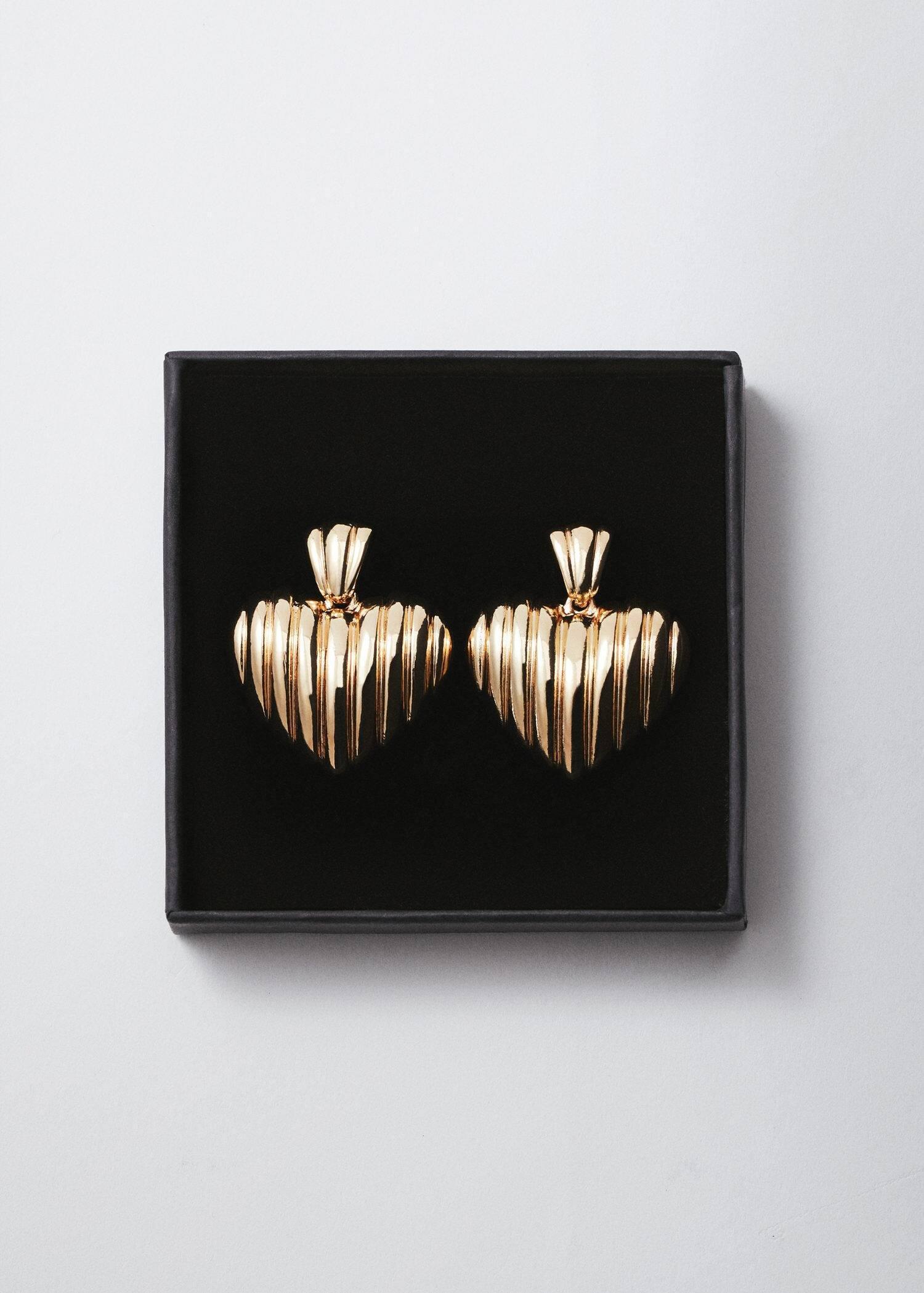 Gold Heart-Shape Earrings, , large image number 3