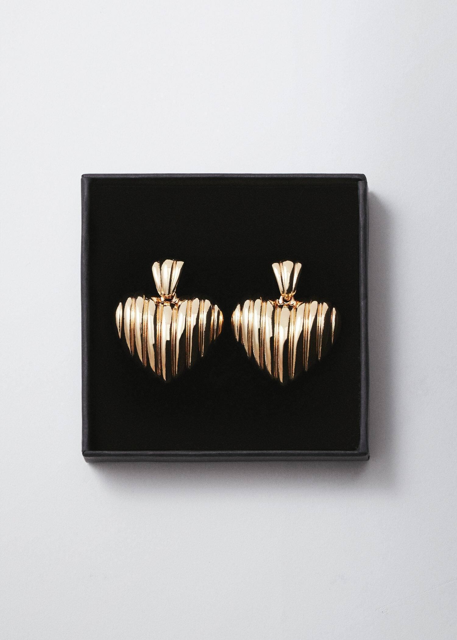 Mango - Gold Heart-Shape Earrings