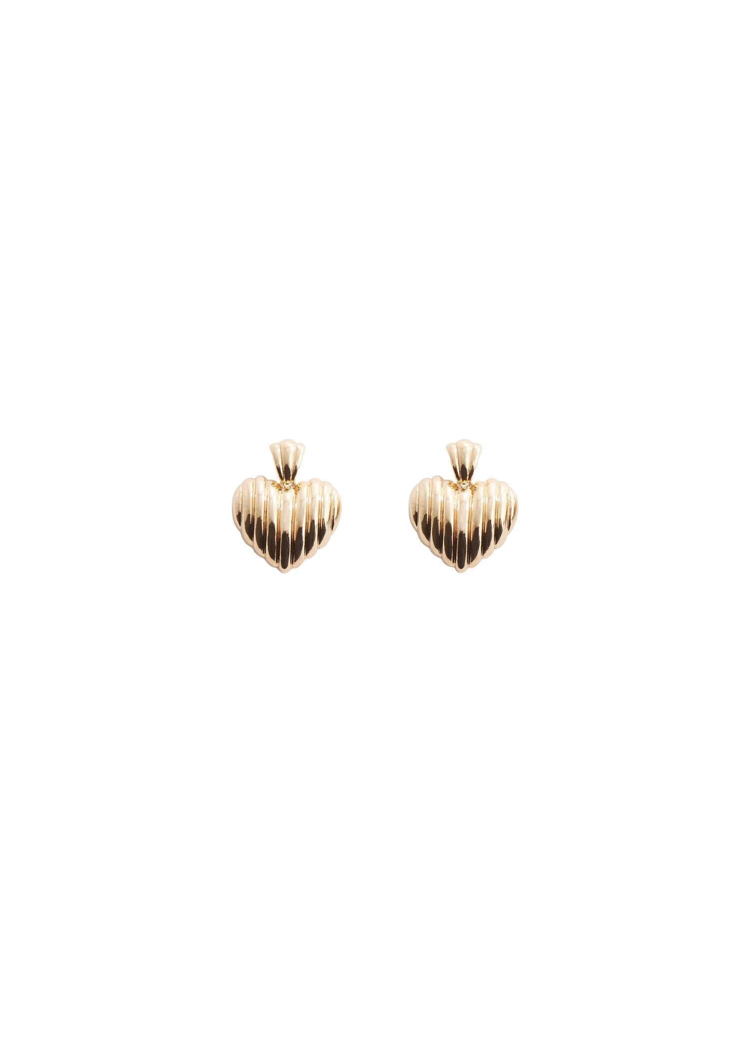 Mango - Gold Heart-Shape Earrings