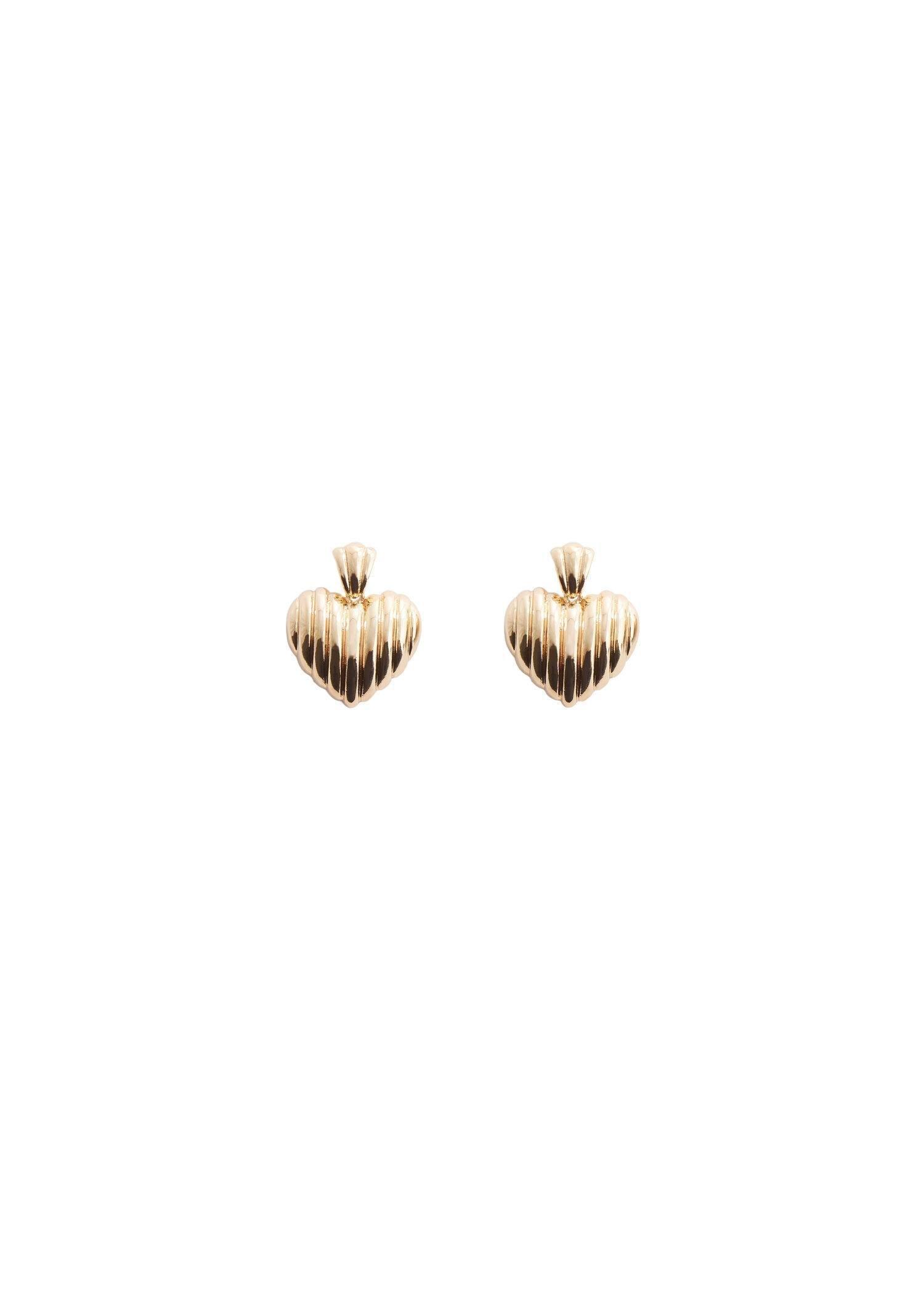 Gold Heart-Shape Earrings, , large image number 5