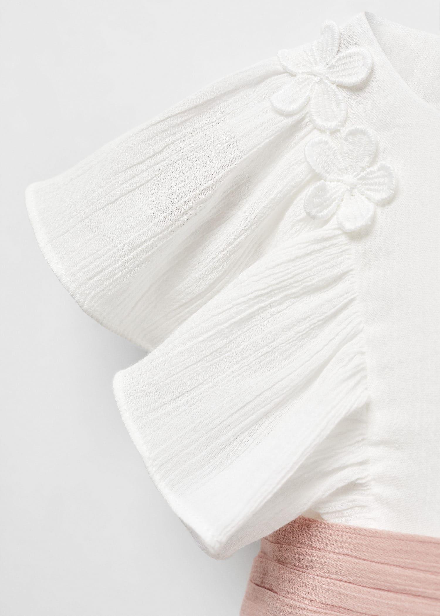 Mango - White Bambula Flower Dress, Kids Girls