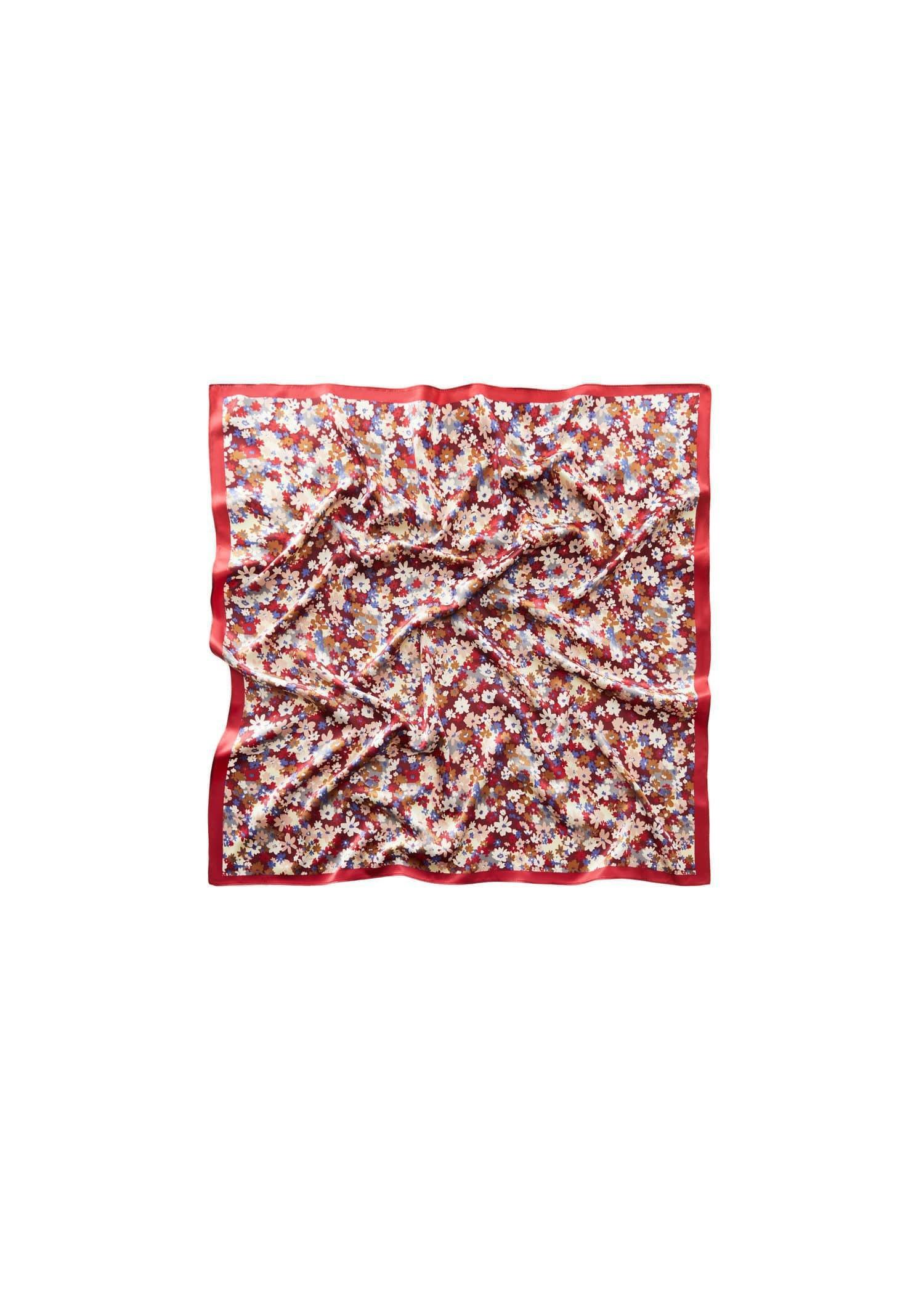 Burgundy Flowers Printed Scarf, , large image number 7
