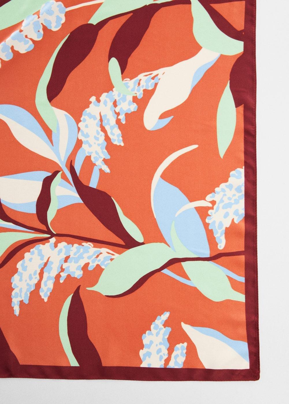 Mango - Orange Floral Printed Scarf