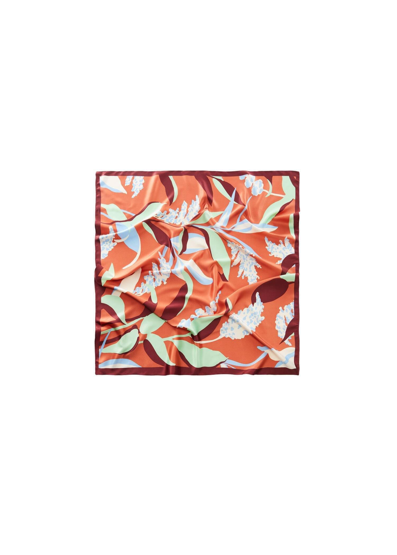 Mango - Orange Floral Printed Scarf