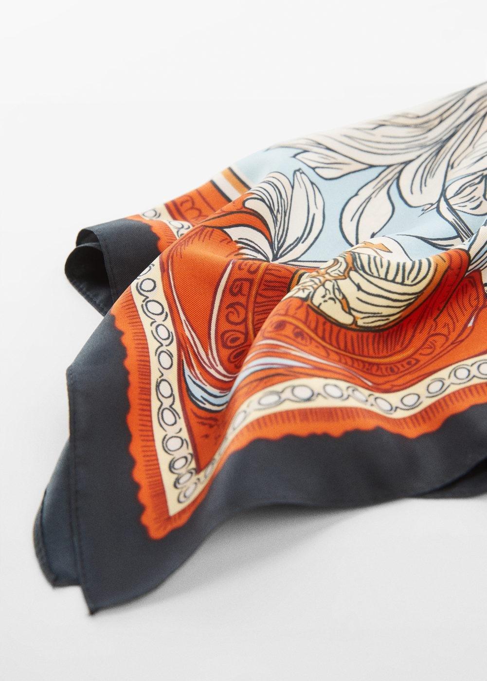 Orange Floral Printed Scarf, , large image number 5