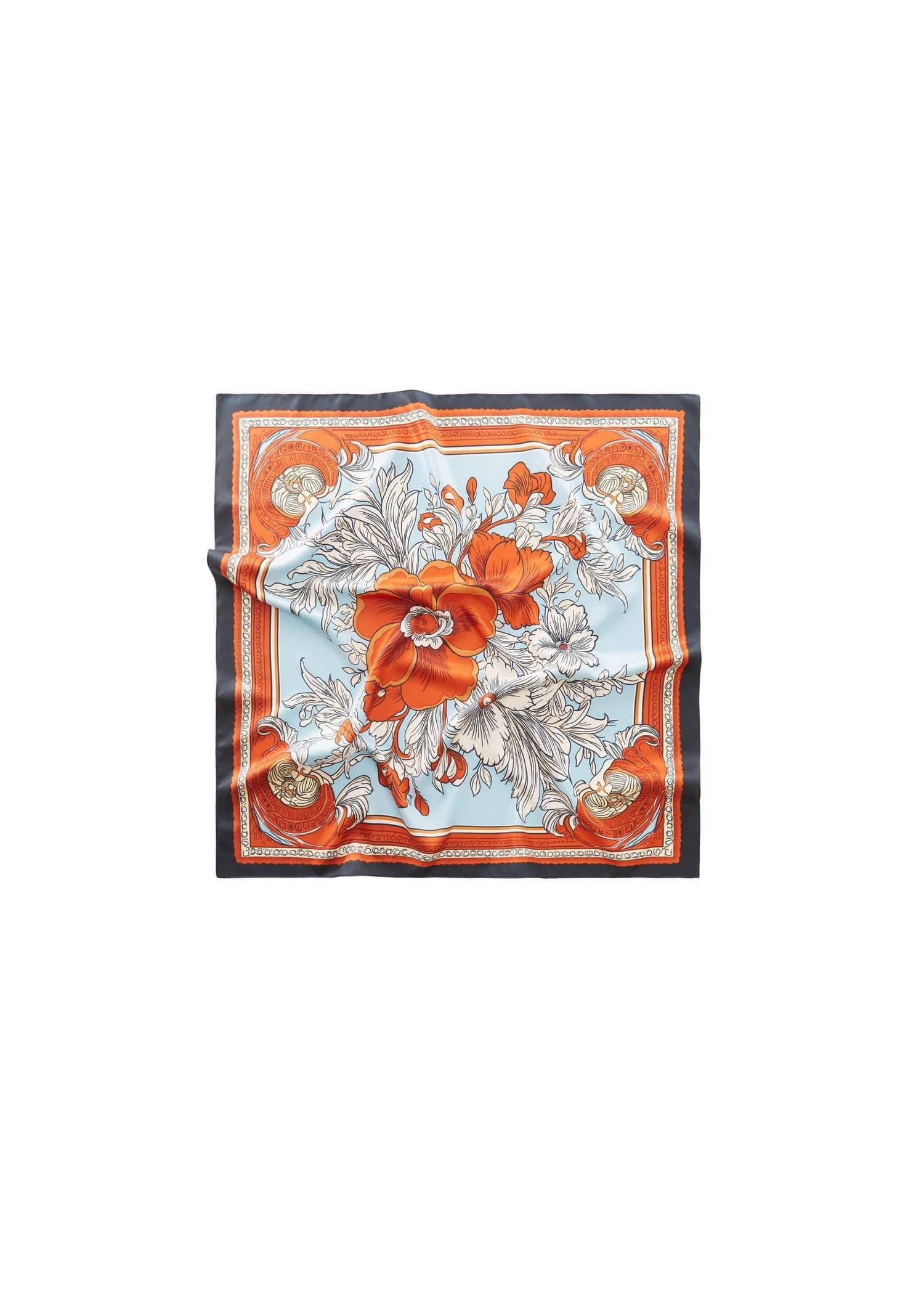 Mango - Orange Floral Printed Scarf