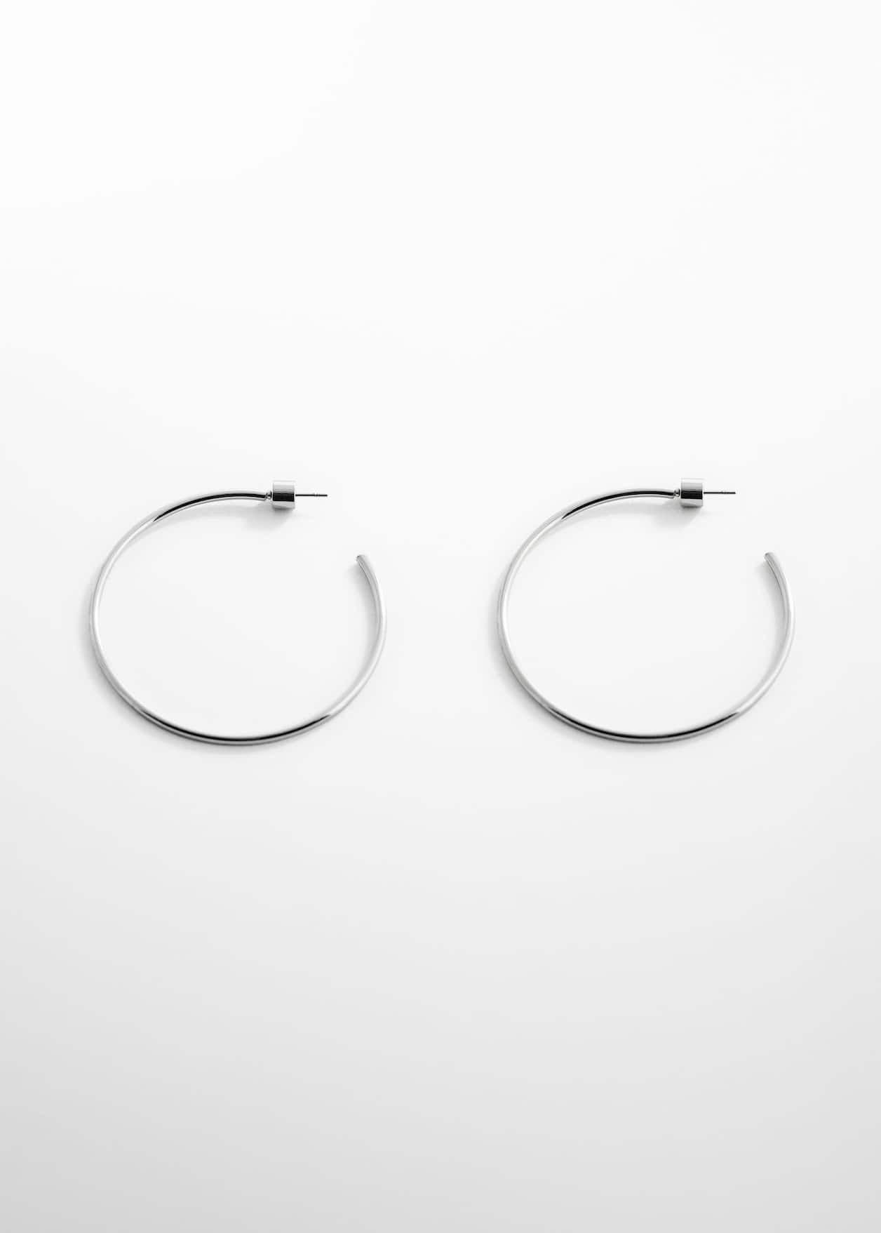 Mango - Silver Hoop Earrings