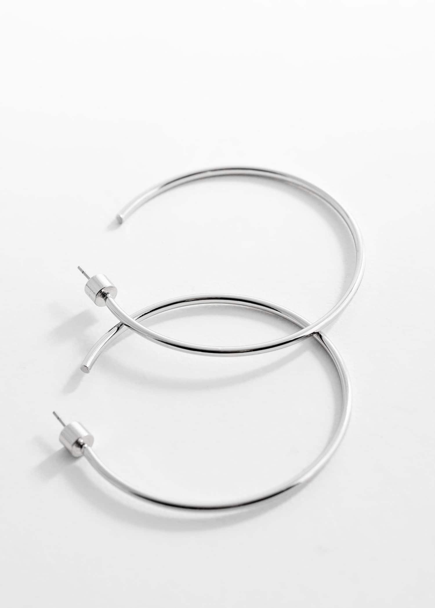 Silver Hoop Earrings, , large image number 1