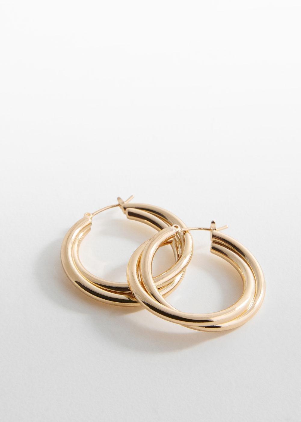 Gold Mixed Hoop Earrings, , large image number 0