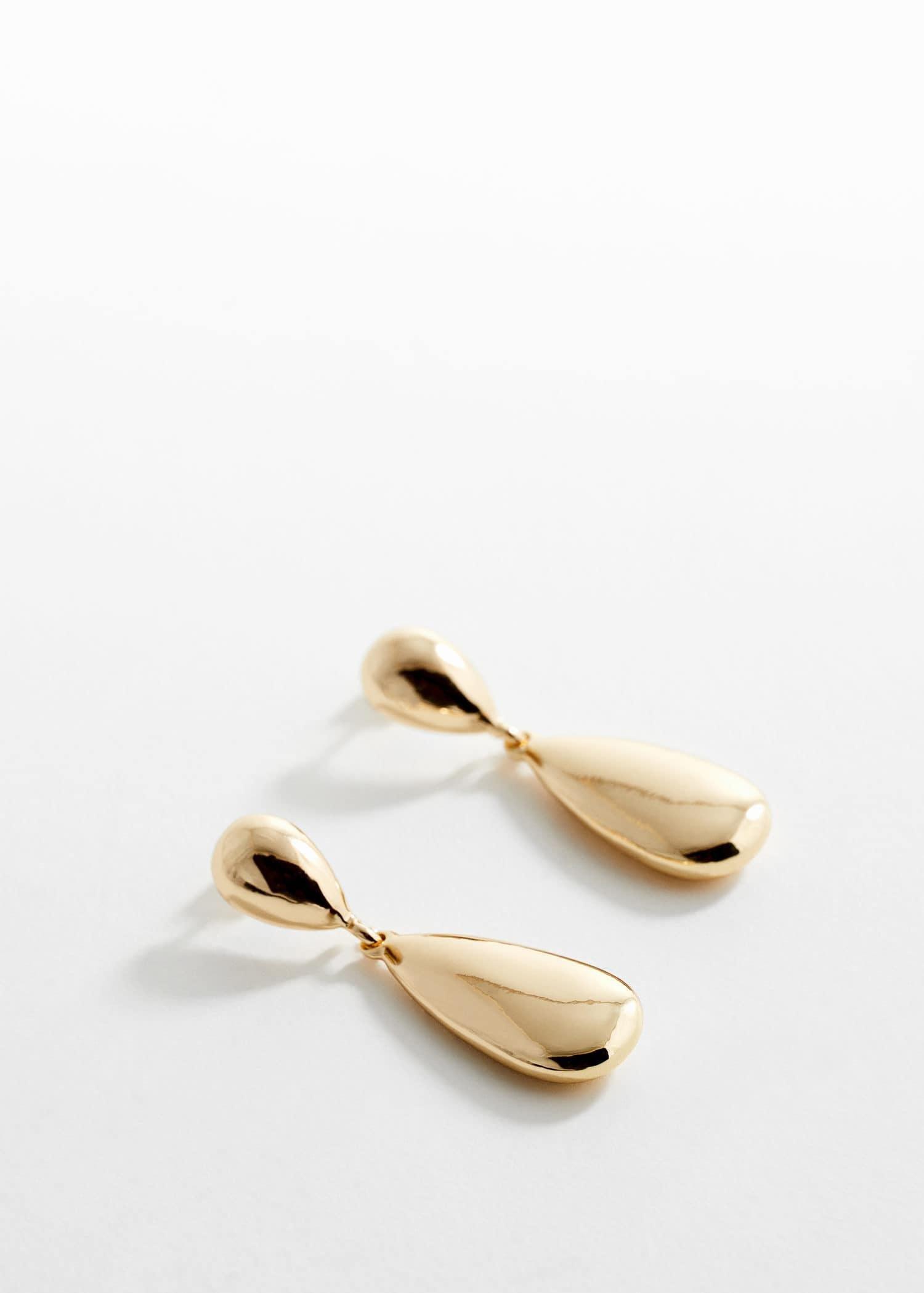 Mango - Gold Metal Pendant Earrings