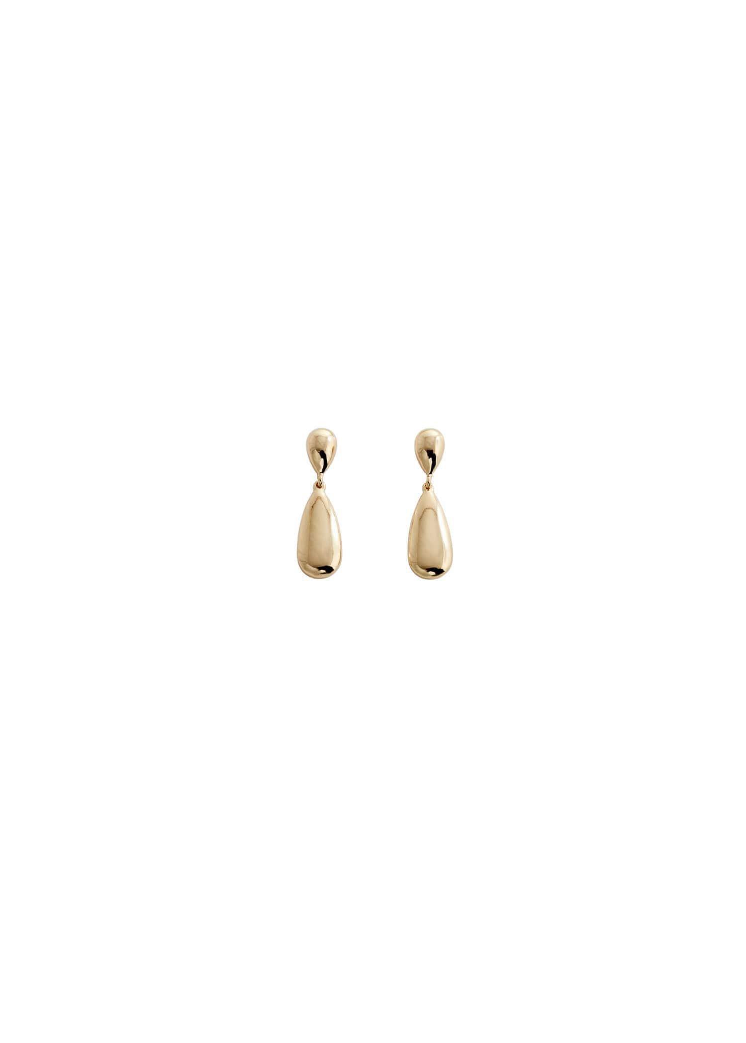 Gold Metal Pendant Earrings, , large image number 1