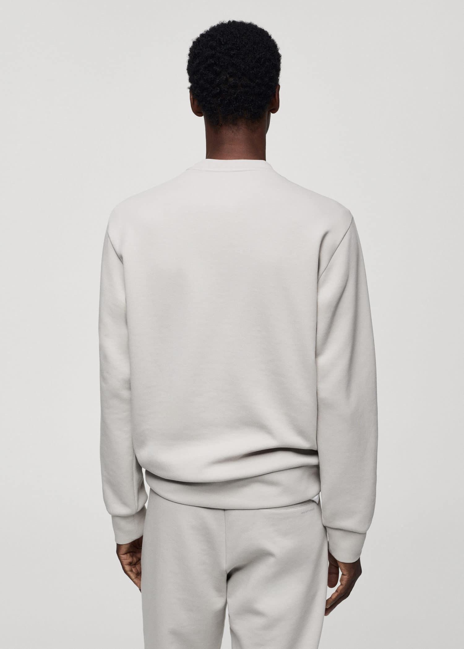 Mango - White Technical-Fabric Message Sweatshirt
