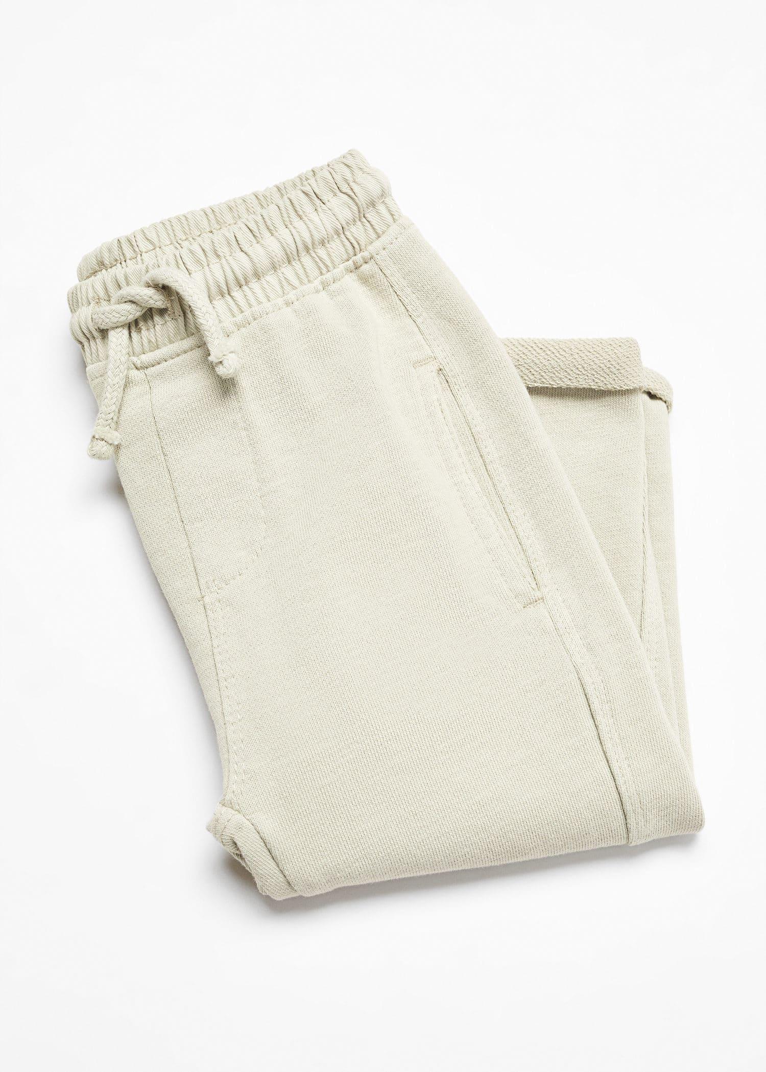 Mango - Green Cotton Jogger-Style Trousers, Kids Boys