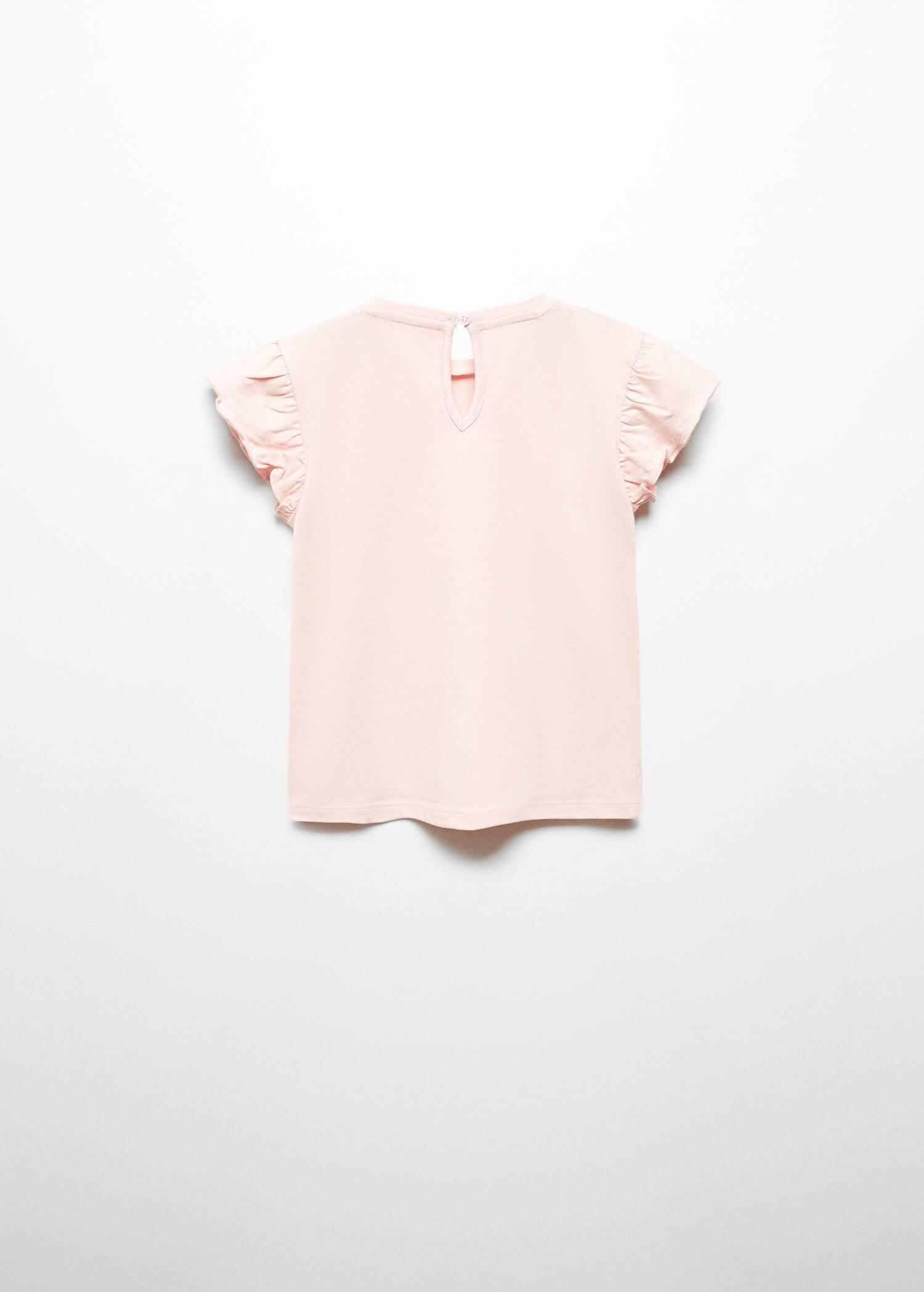 Mango - Pink Frills Cotton T-Shirt, Kids Girls