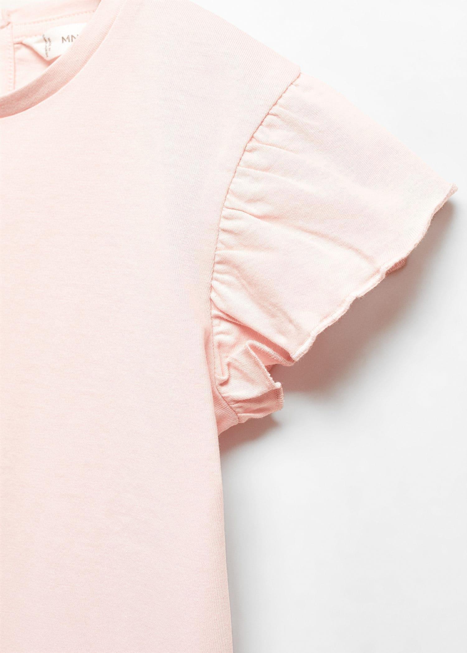 Mango - Pink Frills Cotton T-Shirt, Kids Girls