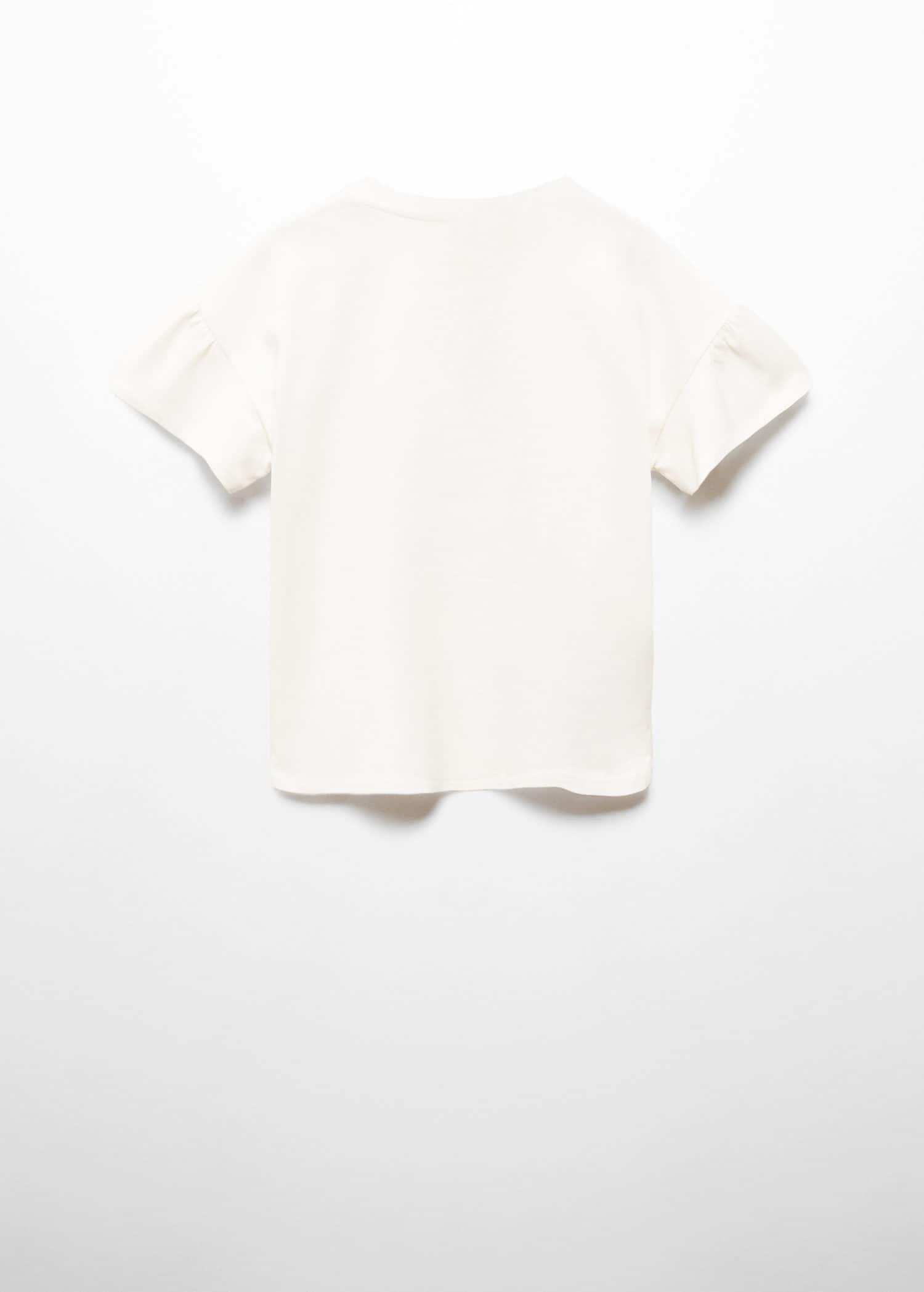 Mango - White Embroidered Details Print T-Shirt, Kids Girls