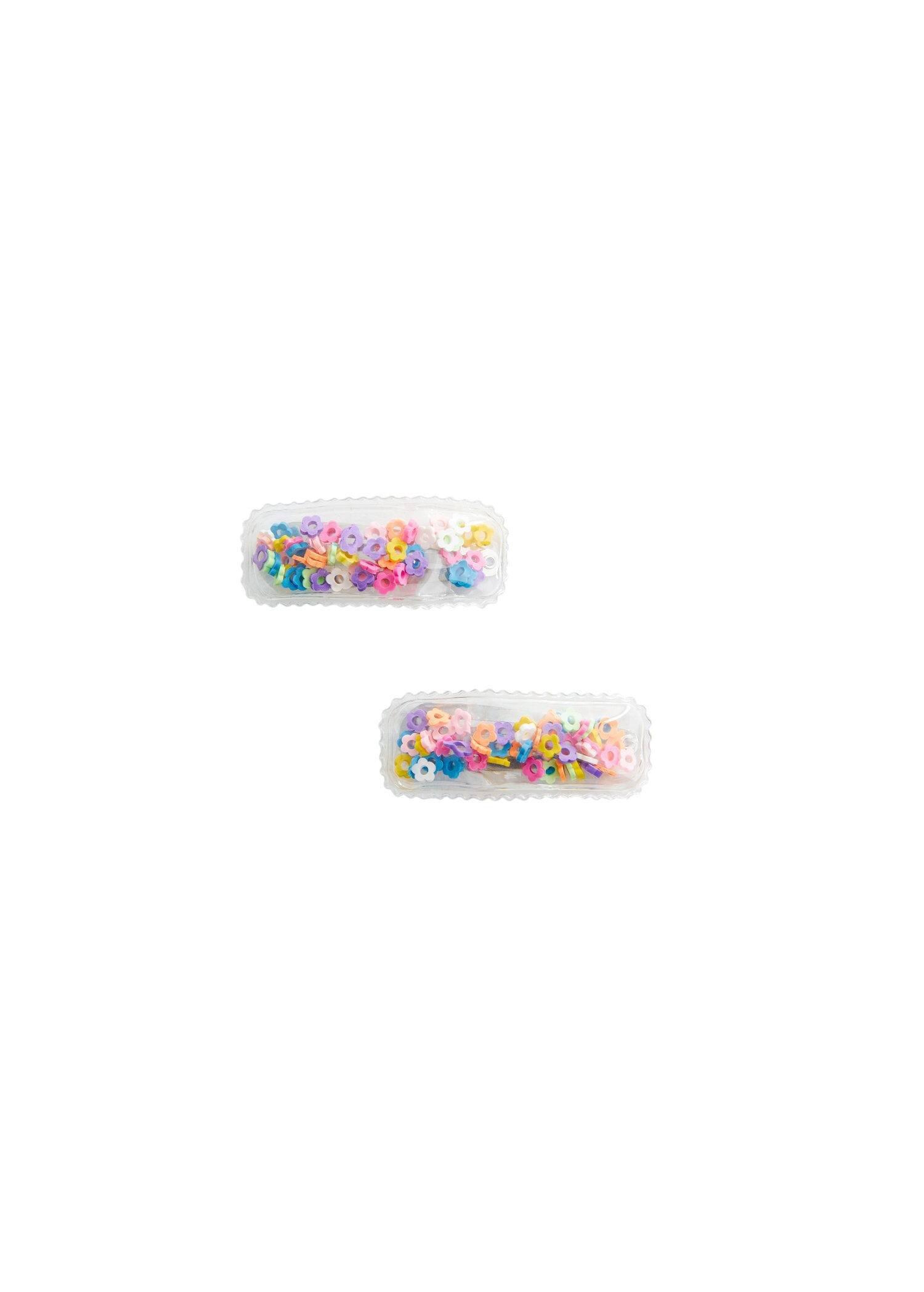 Pink Flower Barrettes, Kids Girls, Set Of 2, , large image number 1