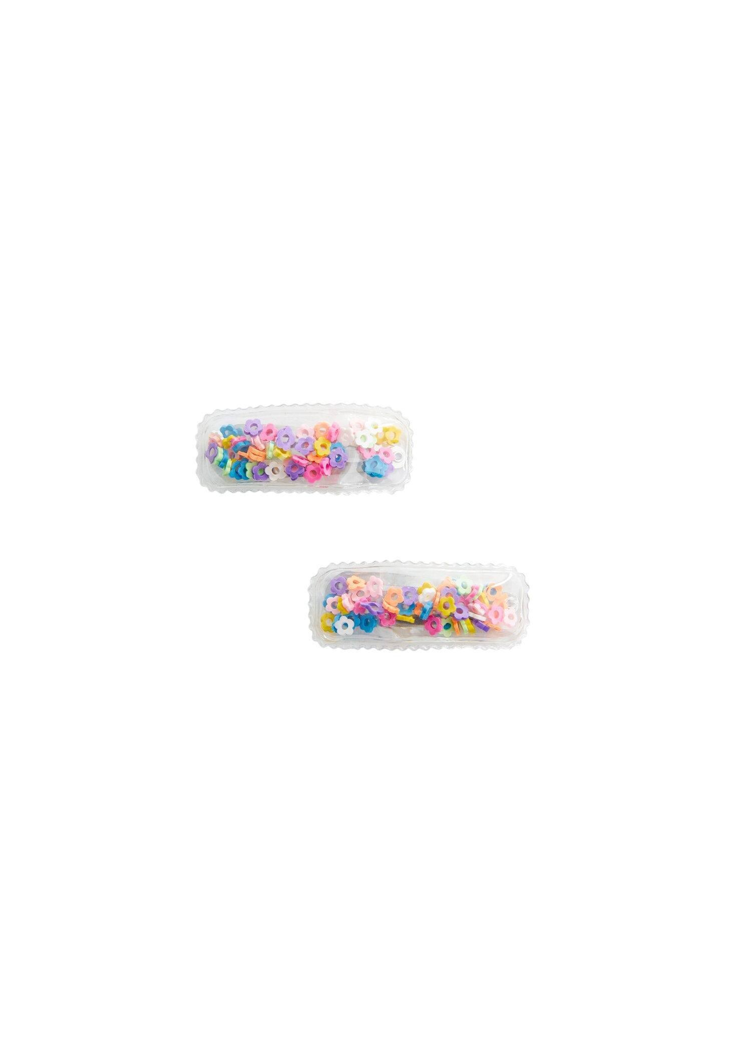 Mango - Pink Flower Barrettes, Kids Girls, Set Of 2